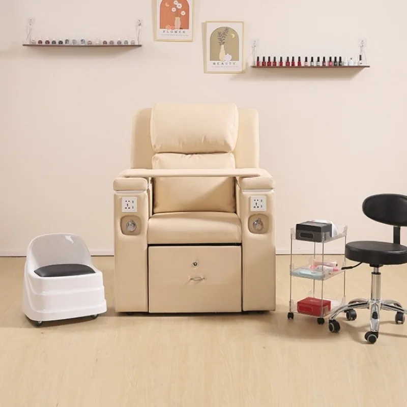Luxury Nail Salon Leather Equipment Reclining Electric Massage Manicure Foot Spa Pedicure Chair