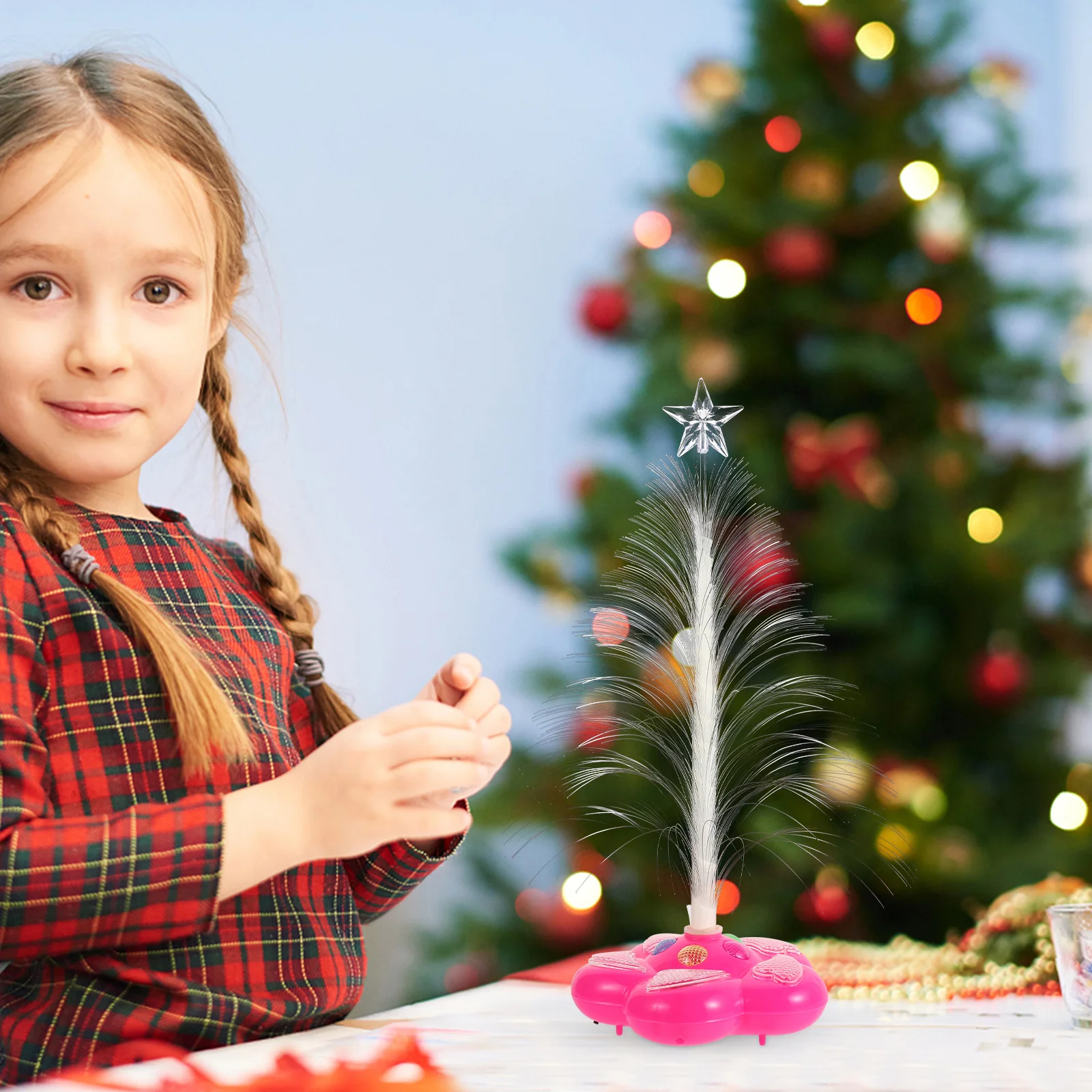 Flashing Christmas Tree Led Fiber Optic Light Colorful Sparkle Desk Lamp For Home Bar Cafe Wedding Party Decoration Fiber