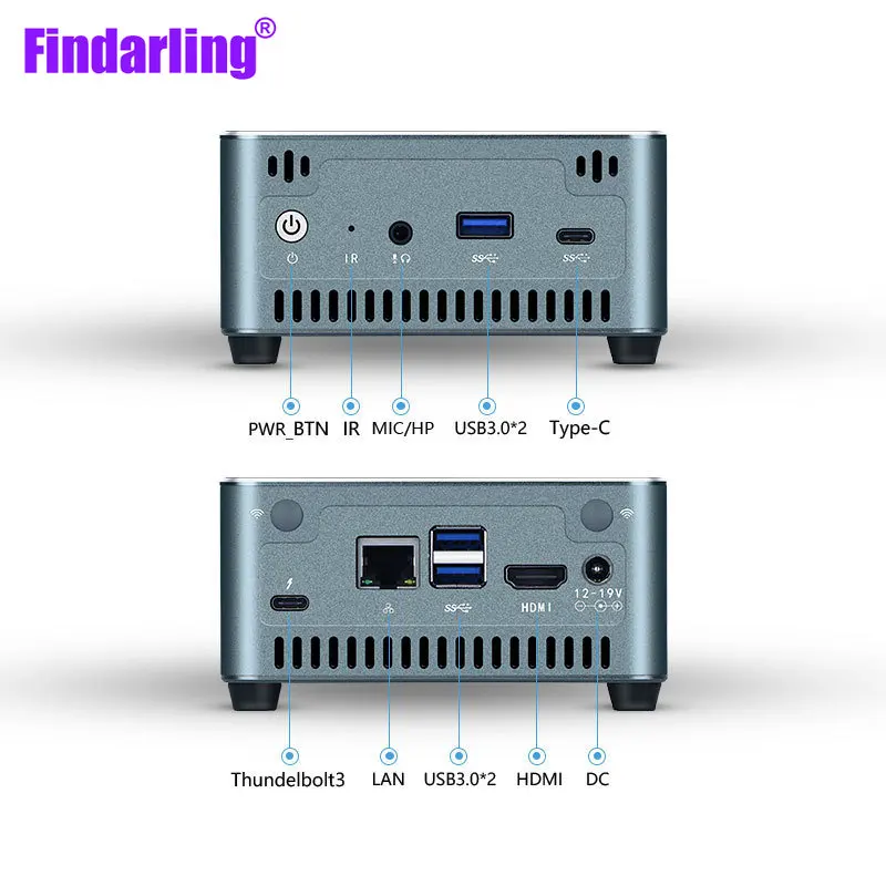 SM027 Metall Fall CPU Intel I3-10110U/I5-10210U/I7-10510U Windows 11 Mini PC RAM 16GB ROM 512GB wifi 6 Terminal Computer Desktop