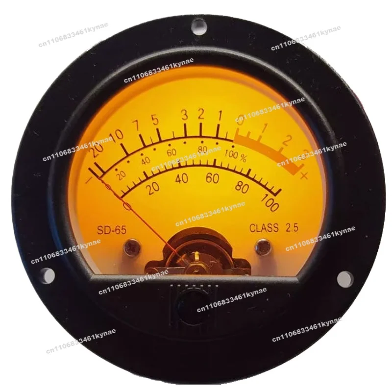 Round Pointer Head, Retro Audio Level Meter Power Meter SO65 Yellow Backlight Driven Free