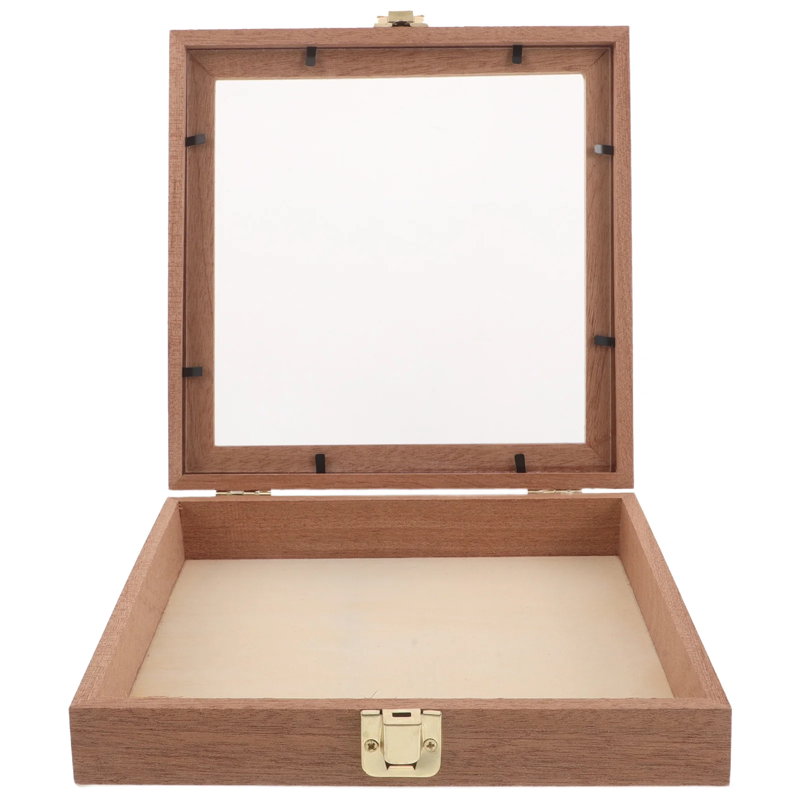 

Wooden Storage Box Square Sapele Wood With Transparent Lid Dry Flower Butterfly Display Case For Home Decor Jewelry