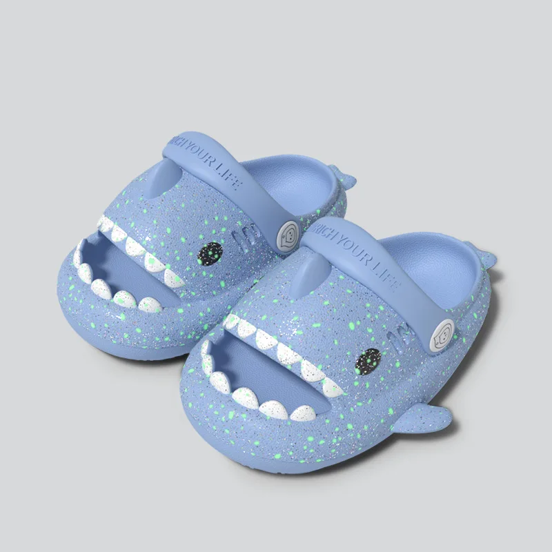 Garden Shoes Children\'s Shark Night Glow Slippers Summer Boys Girls Baby Slippers Anti Slip Soft Sole Cartoon Beach Slippers