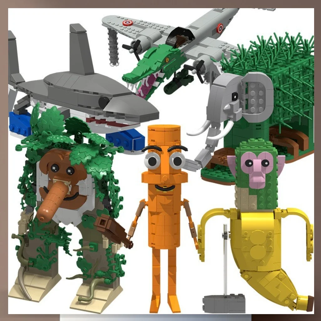 새로운 Tralalero Tralala 빌딩 블록-재미있는 상어 입상 데스크탑 장식품-창의적인 장식 어린이 선물, 크리스마스 선물