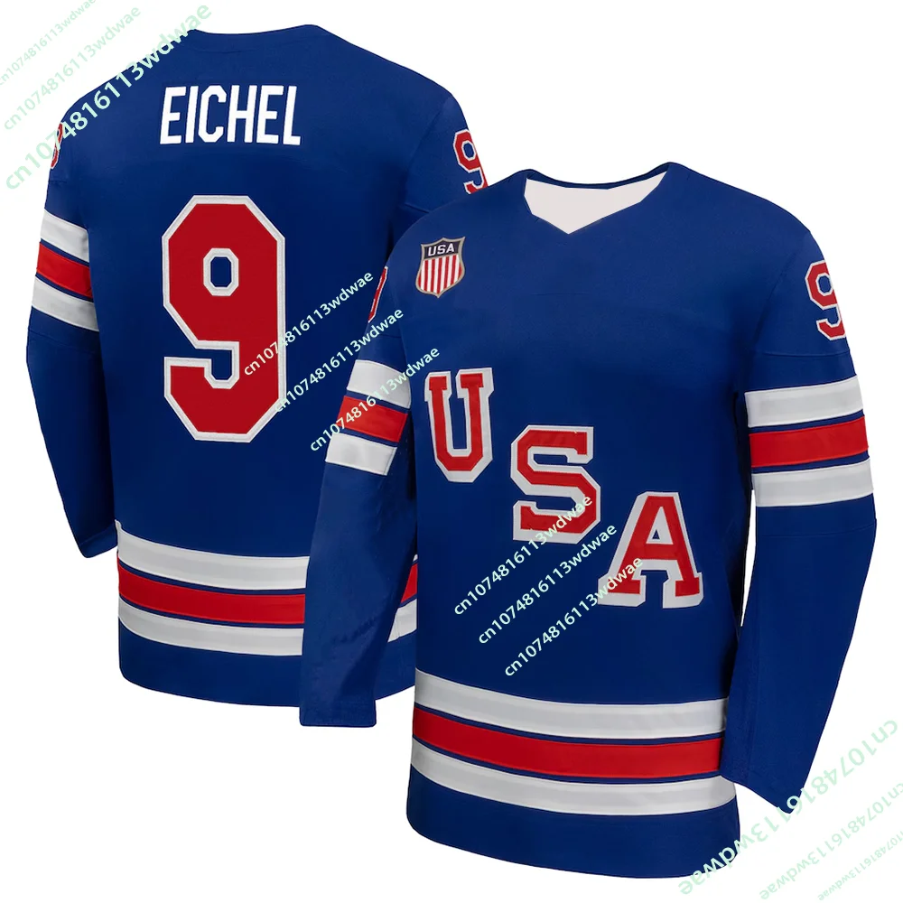 Nueva Llegada 2026: Camiseta de Hockey sobre Hielo de EE. UU. - Edición Especial para Aficionados al Hockey Americano - Kit de Camiseta Deportiva de Manga Larga para Hombre, Niño y Familia