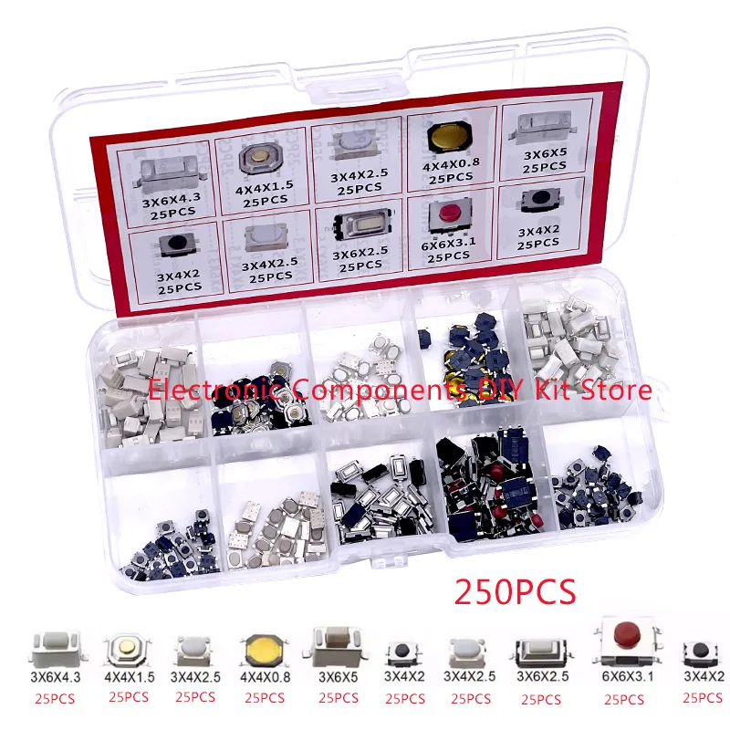 Pont Ciseaux Lot De 5 Boutons Poussoirs Tactiles 6x6x13mm - 4 Broches
