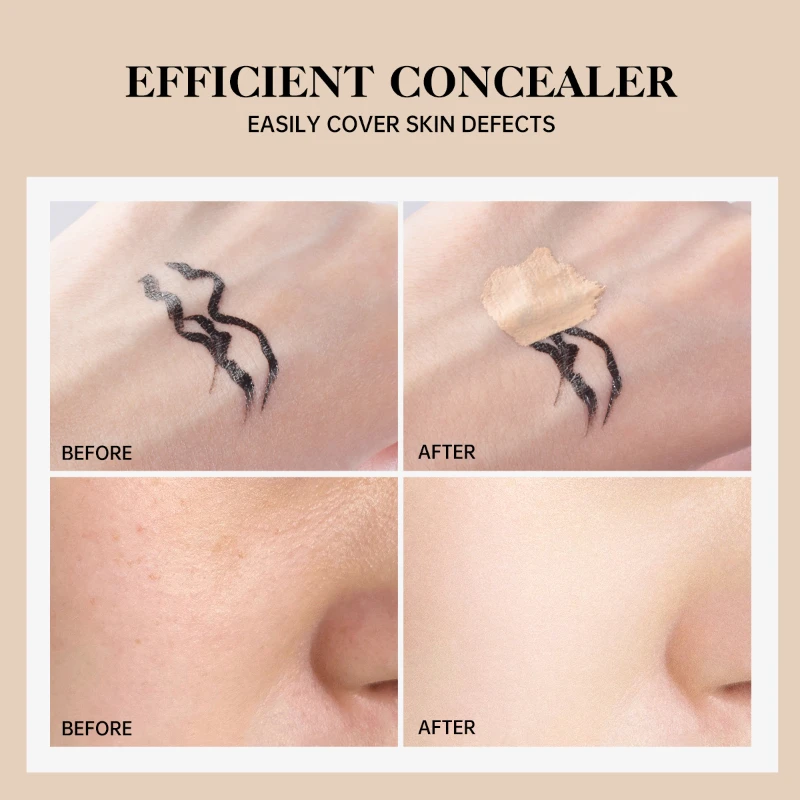 Lightweight Small Mini Bottle Liquid Concealer Full Coverage For Acne, Dark Circles Corrector And Blemishes for Travel Cosmetics