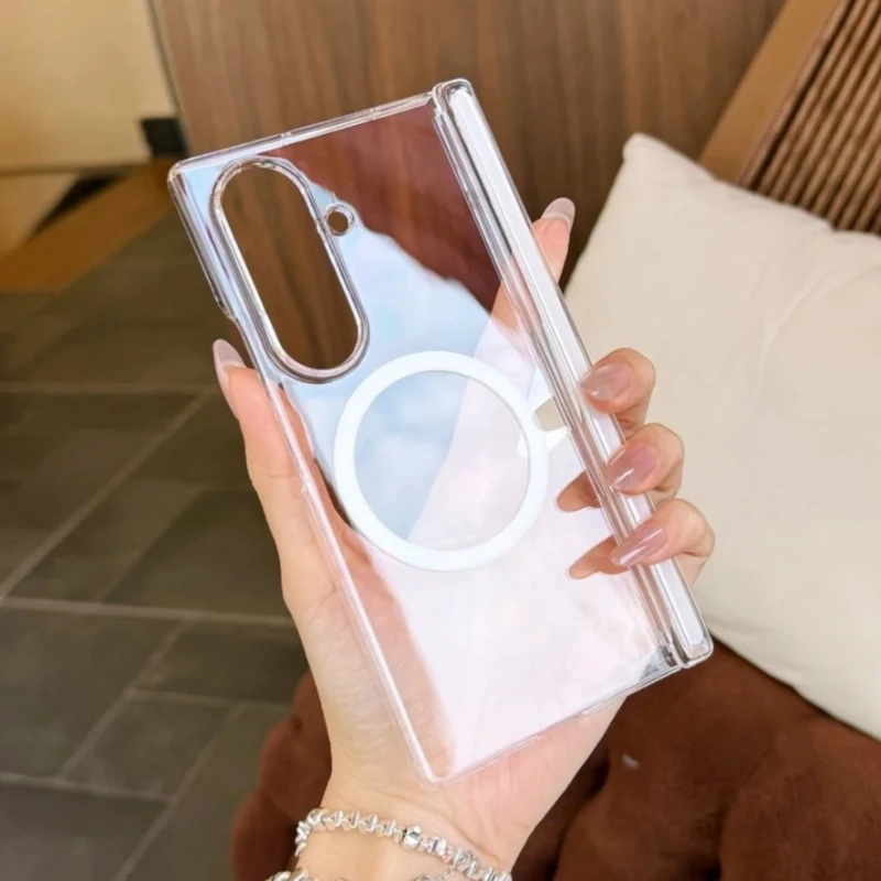 Transparentes Scharnier für Samsung Galaxy Z Fold 8 Ultra Z Fold 7 6 5 4 5G Magsafe Magnetische Hülle Stoßfest Ultra Slim ohne Frontabdeckung