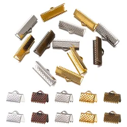 50pcs Leather Ribbon Ends Cord Fasteners Clasp Pinch For DIY Cord Bracelet Bookmark Choker Jewelry Making Findings Accessories