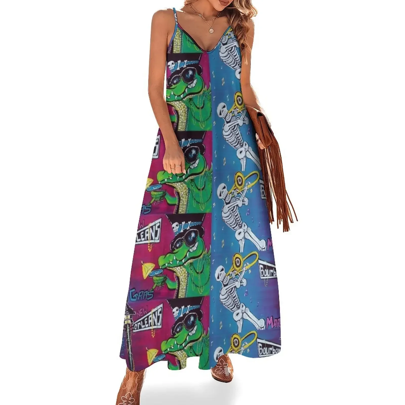 Mardi Gras Celebration Sleeveless Dress clothes Women's summer dress Woman dresses Dress