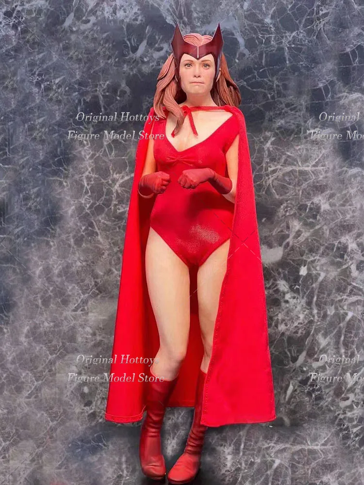 Figura de acción de bruja escarlata para mujer, traje de combate de capa roja delgada, Wanda Django Maximoff, escala 1/6, 12 pulgadas