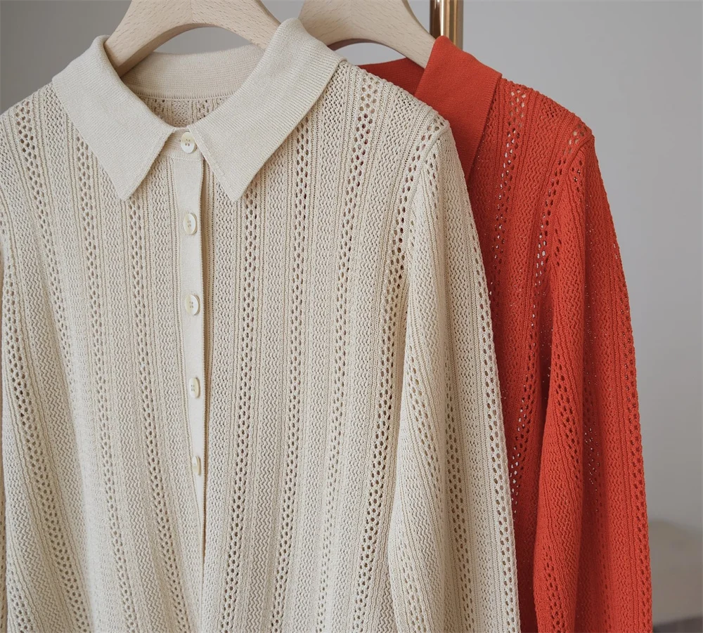 

Women's Linen Cutout Cardigan Simple Versatile T-Shirts and Polos Tops