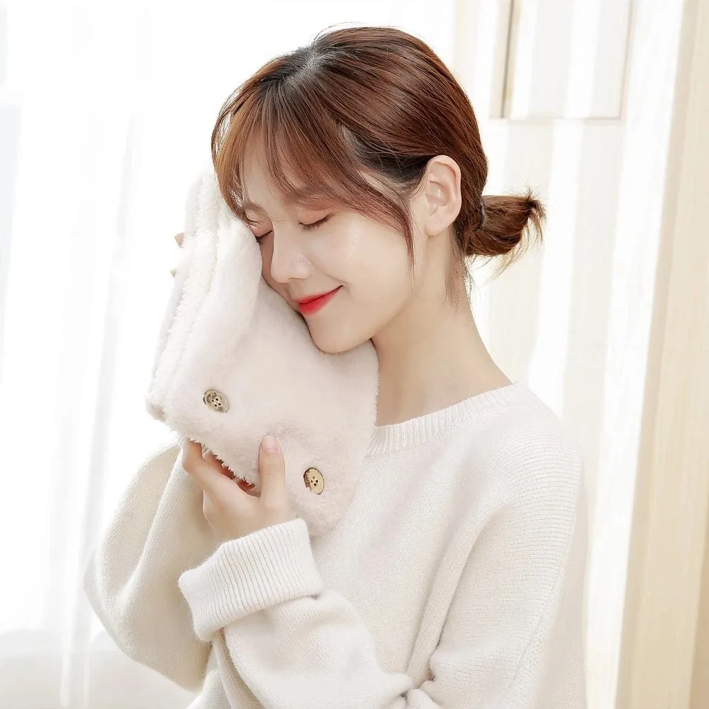 New Double-Layer Faux Fur Scarves Soft Solid Color Circle Scarf hickening Warm Ring Scarves Women
