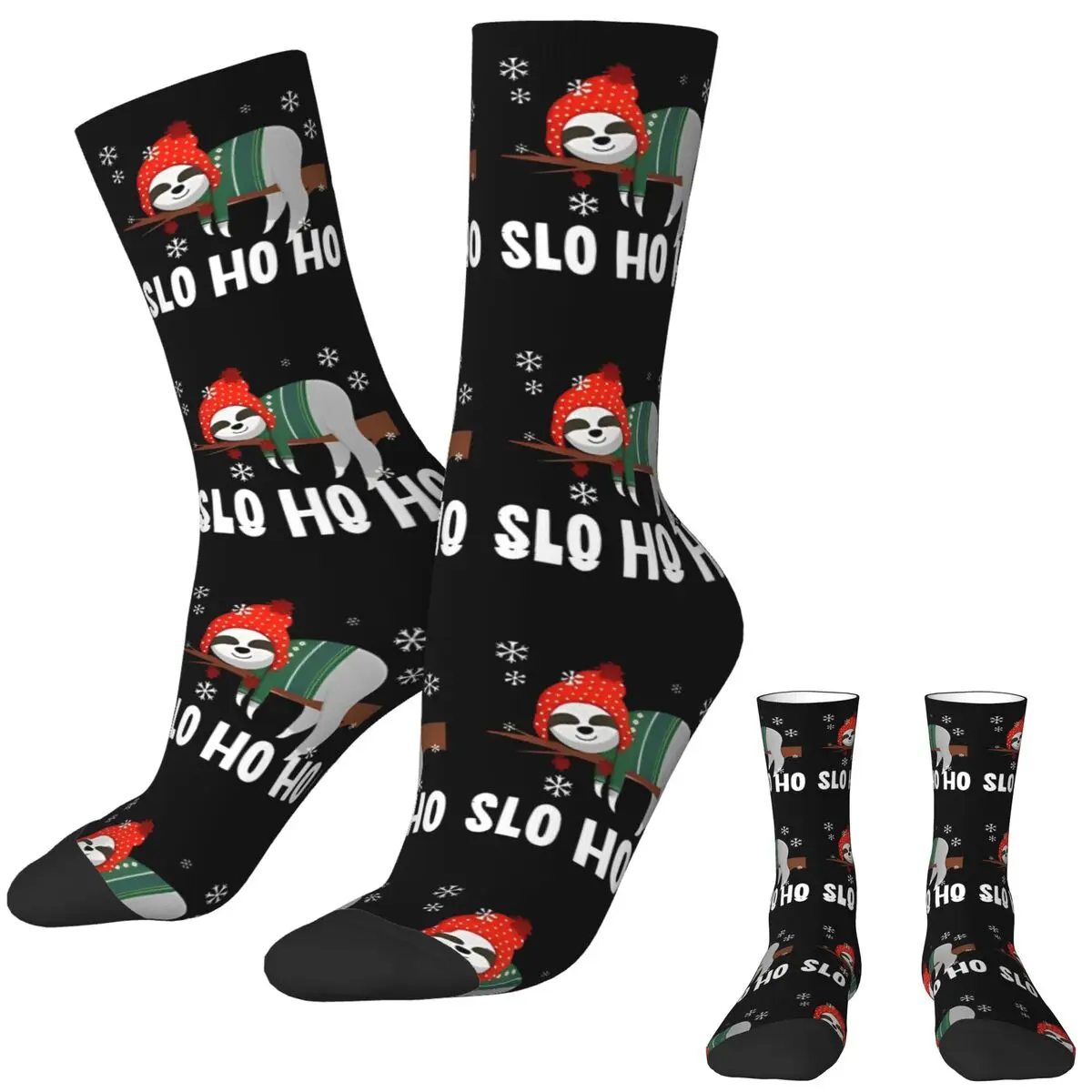 Slo Ho Ho Sloth Christmas Stockings Adults Men Socks Soft Novelty Socks Winter Climbing Non Slip Design Socks Birthday Present