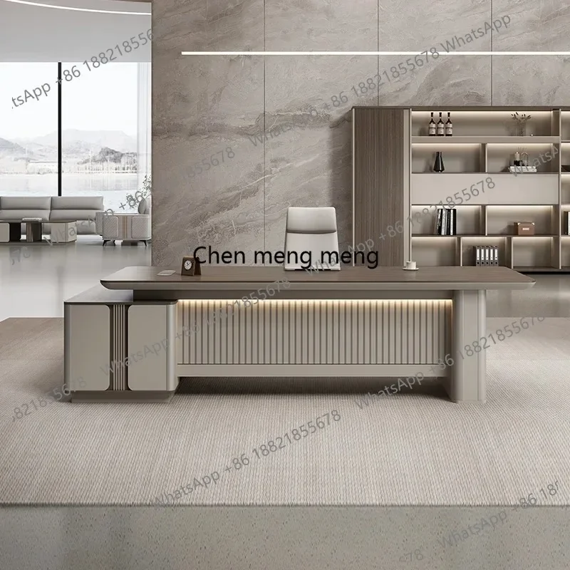 X188 Light Luxury Modern Office Desk Boss Minimalist Conference Work Office Desk Executive Secretary Mesa De Escritorio Furnitur