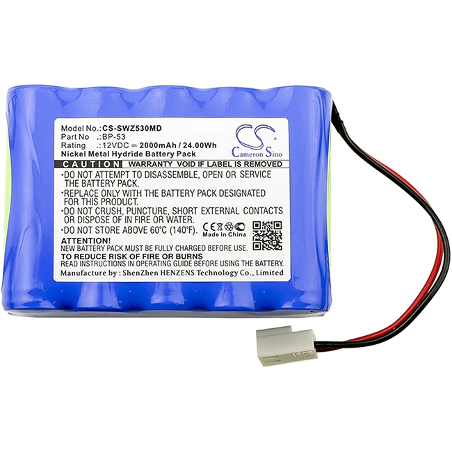 Cameron Sino 2000mAh Battery For Smiths Top Corporation BP-53 Corporation TOP-5300 TOP Infusion Pumps 2200 3300 TMP-S1010