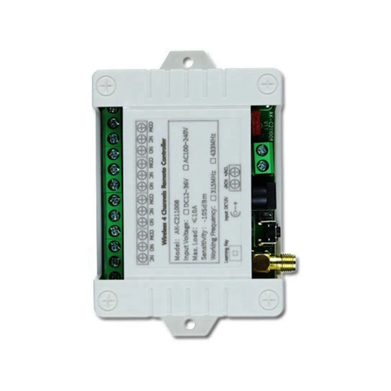Wireless 4CH Remote Controller LED Light Switch Relay Output Radio RF Remote Control 433Mhz Receiver