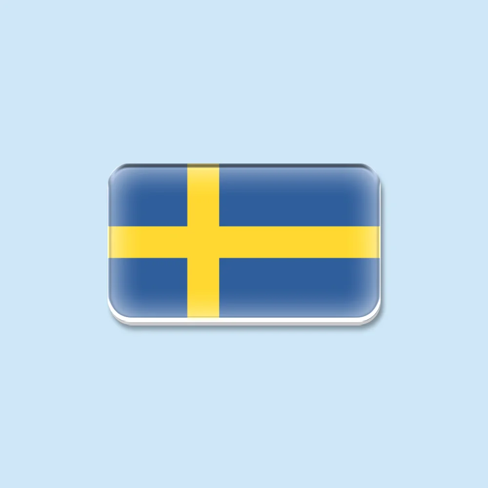 Sweden Flag Acrylic Lapel Pin National Flag Badge Brooch Clothing Bag Hat Accessories