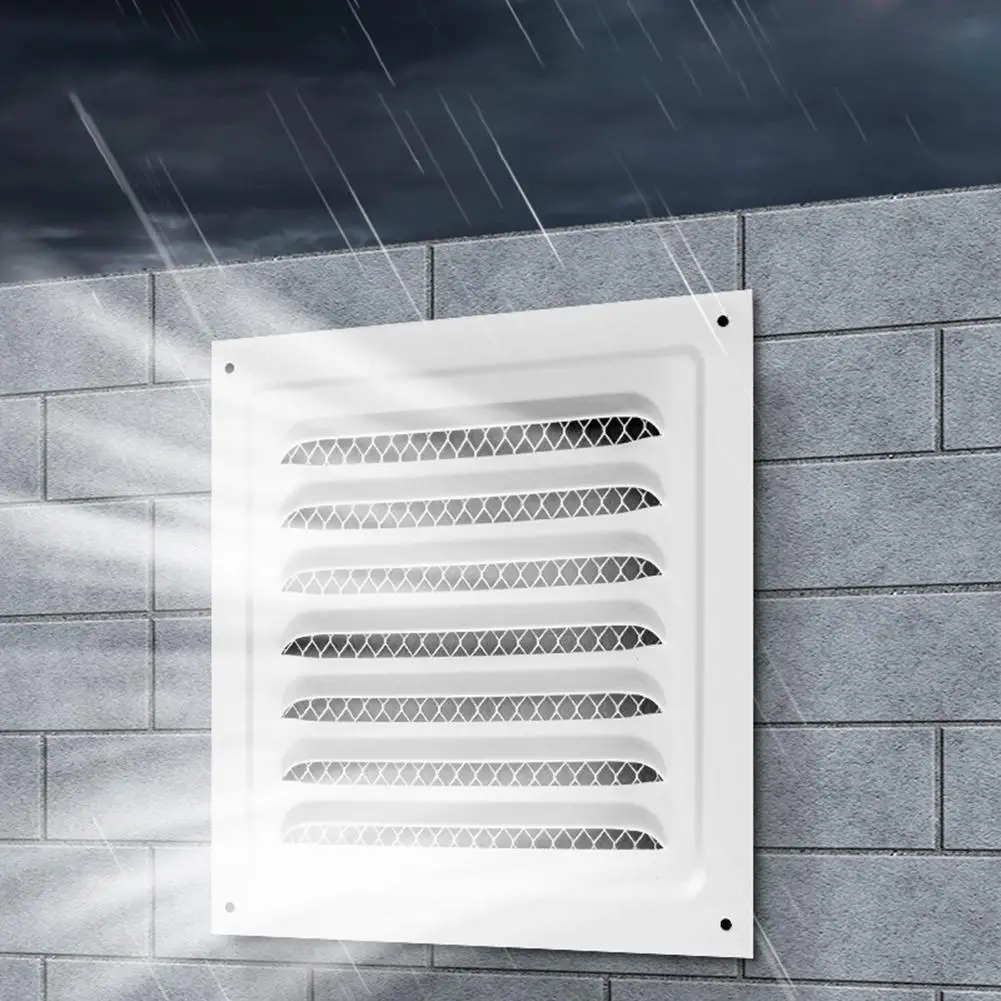 

100-400mm Aluminum Alloy Vent Covers Square Soffit Ventilation Louver Grille Cover Built-in Insect Screen For Bathroom Kitchen