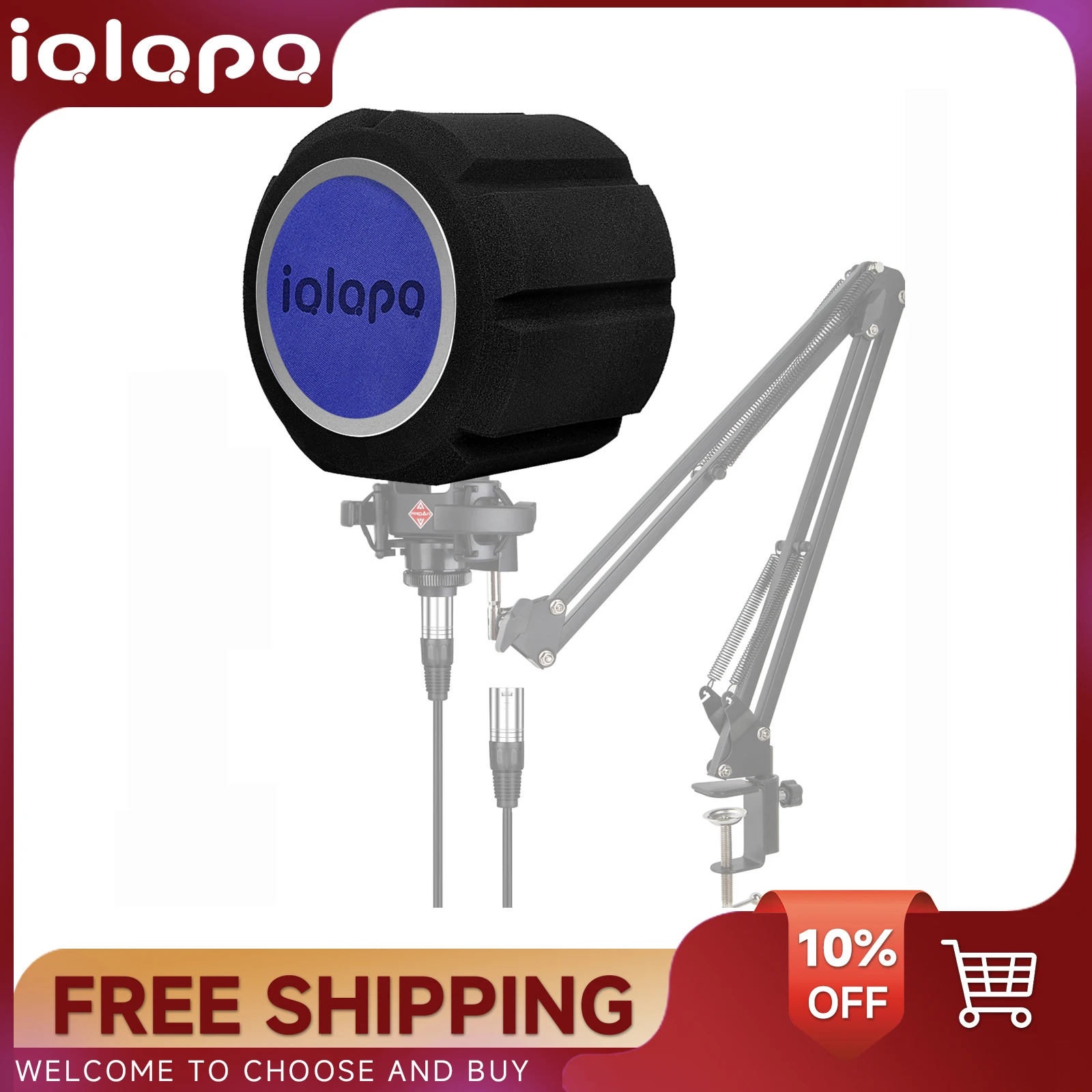 

Professional Pop Filter Foam Pro Microphone Custom Studio Mic Shield Vocal Booth Recording Noise Reduction Wind Screen