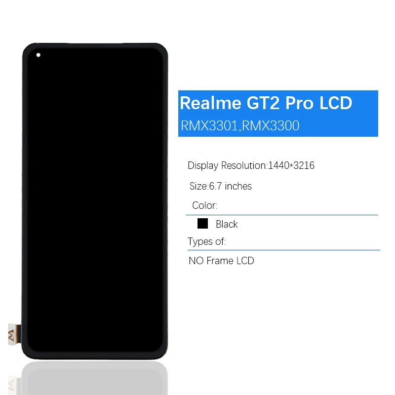 6.7 inch AMOLED For OPPO Realme GT2 Pro RMX3301 RMX3300 LCD Display Touch Screen Digitizer For Realme GT 2 Pro LCD  Replacement