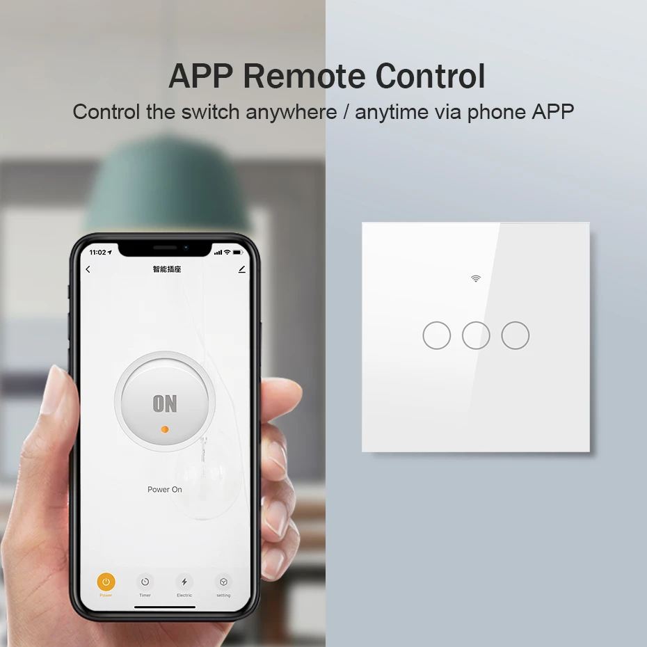 CBE Tuya Smart Life WiFi Wireless Remote Wall Smart Switch Voice Control Touch Sensor LED Light Switches Alexa Google Home 220V