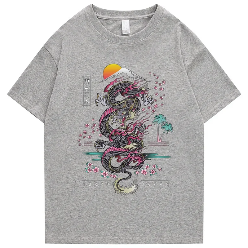 2025 Tokyo Japan Dragon Culture Summer 100% Cotton Women T-Shirt Men Ladies High Quality Vintage Top T-Shirt Hip Hop T-Shirt Men