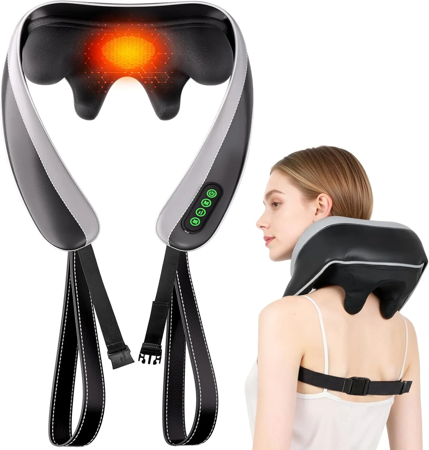 

6D Kneading Neck and Shoulder Massager with Heat, Cordless for Pain Relief at Home or Office