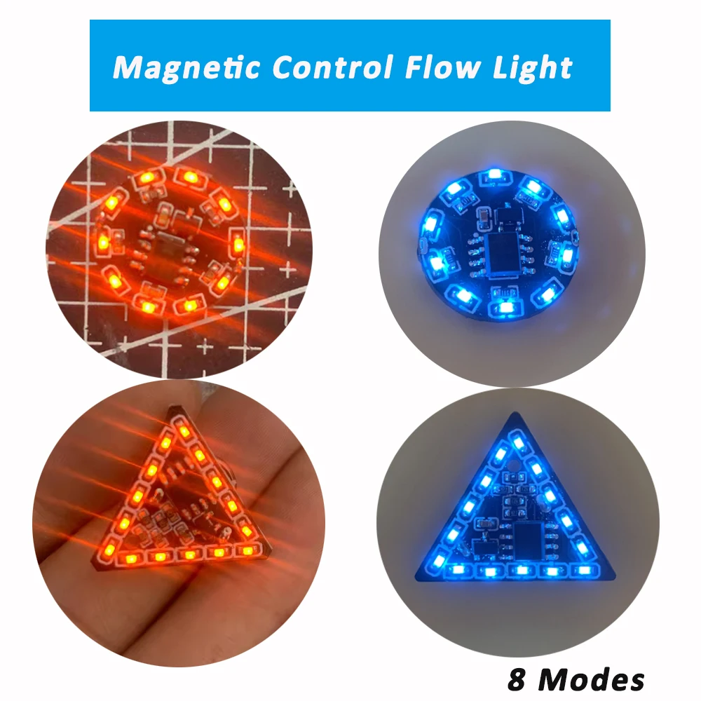 1Pc Magnetic Control Flow Light 8 Modes Switching Magnetic Control Led Lamp Robots Toys for Diy Model Making No Battery