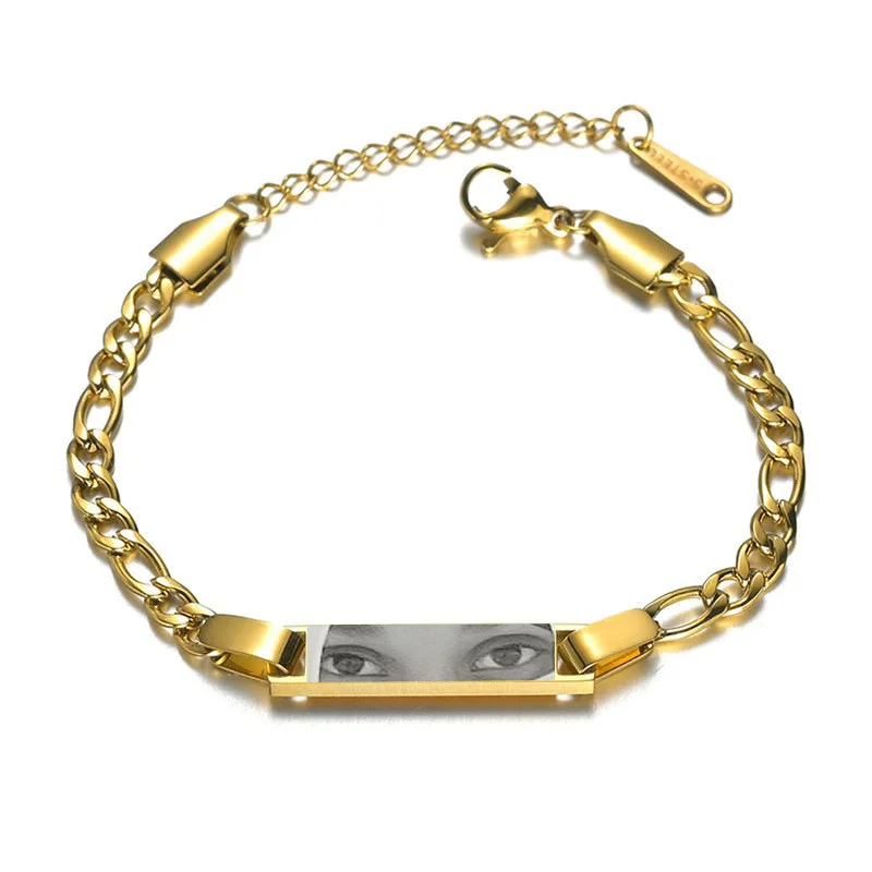 Benutzerdefinierte Augen Foto Armband personalisierte Augen Bild Armbänder gravierte Liebhaber Auge Edelstahl Valentinstag Schmuck Geschenk – Detail 10