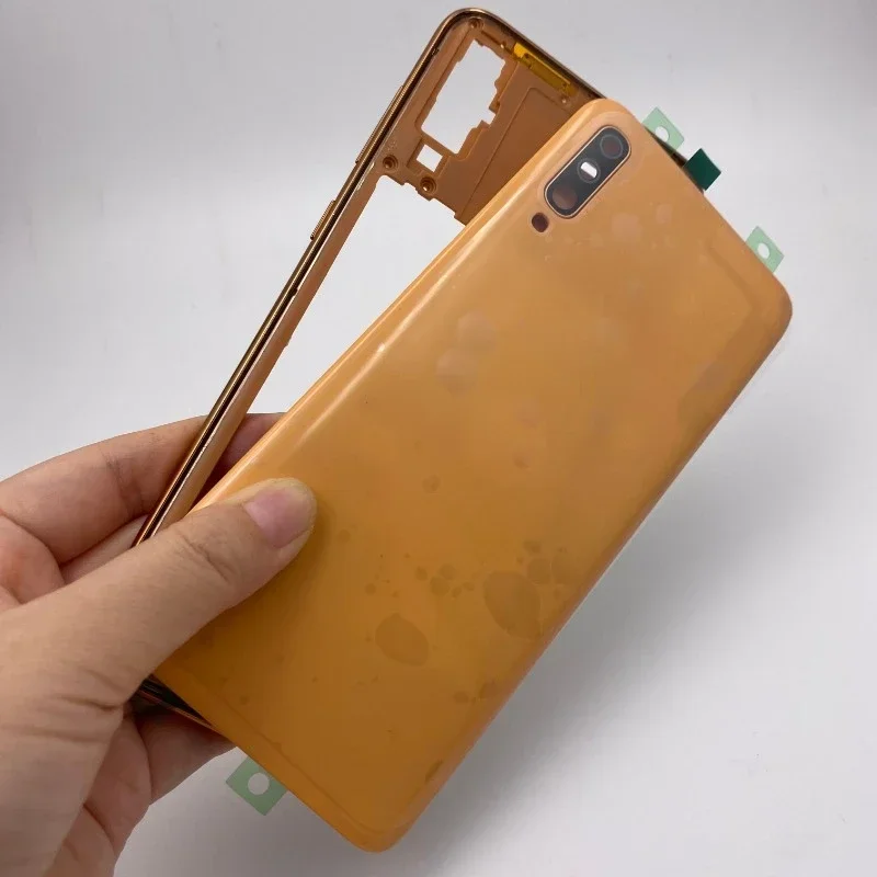 

Middle Frame Plate Bezel A70 Battery Back Cover Rear with Camera Lens Replace for Samsung Galaxy A70 2019 A705 SM-A705F