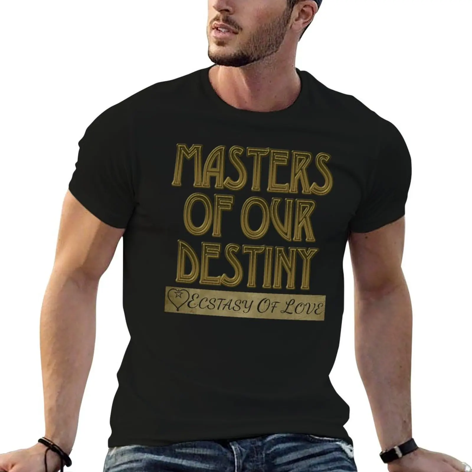 

Masters Of Our Destiny GOLD T-Shirt anime tshirt black cotton t-shirt plain for man package T-Shirt