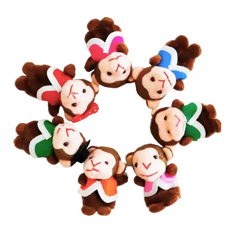 

Cartoon Animal Monkey Dolls Finger Puppets Learning Aid 7Pcs Set Mini Plush Baby Boys Girls Story Telling Hand Cloth Doll