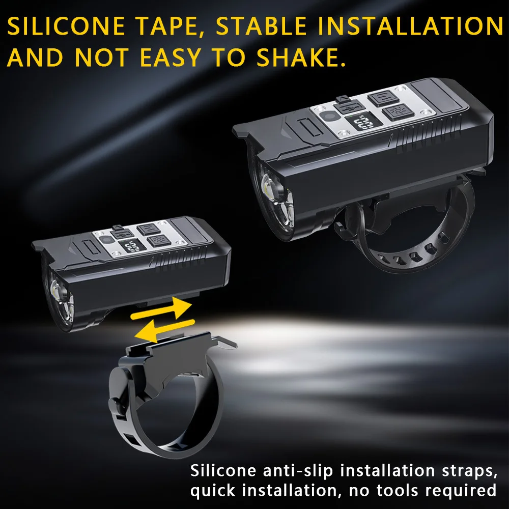 High Brightness Night Riding Light 9LED Strong Light Flashlight Riding Equipment Type-C Charging Outdoor Lantern for Bicycle