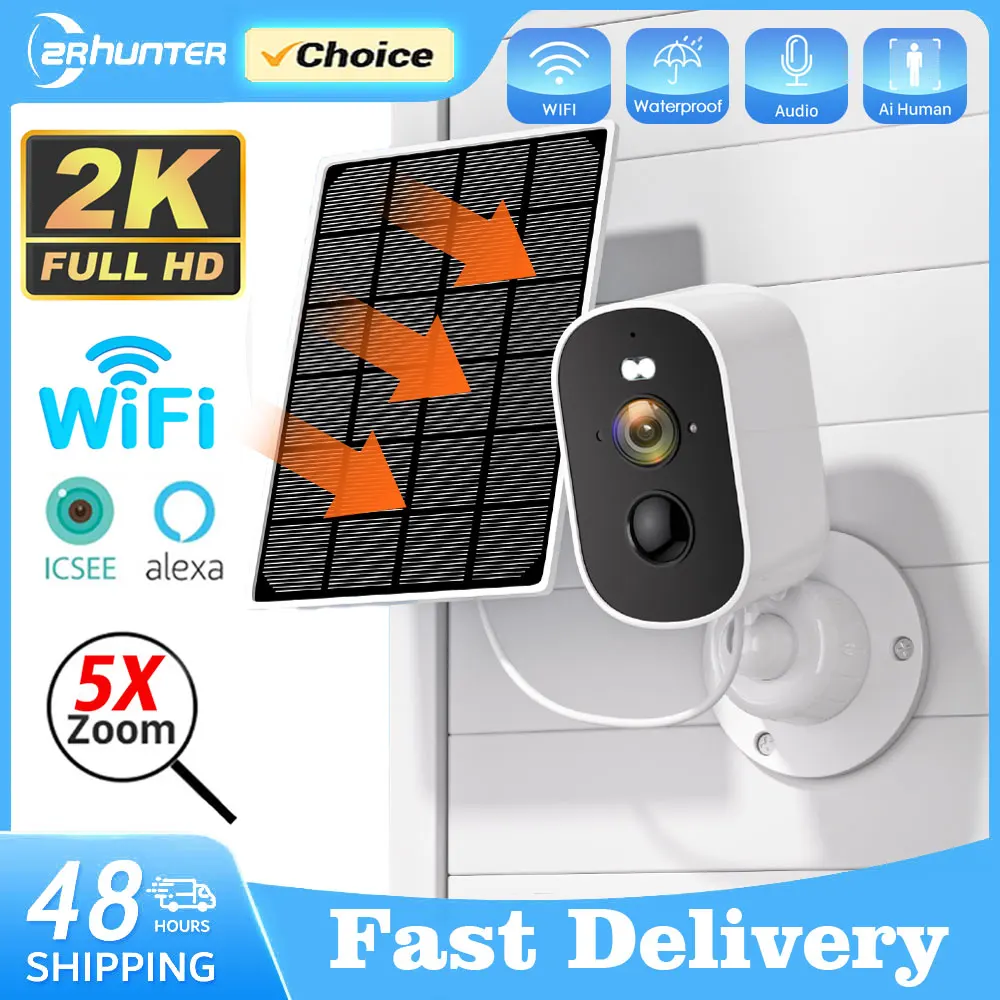 

4MP WIFI Security Camera 4800mAh Battery with Solar Panel Wireless Outdoor Human Detect Long Time Standby Surveillance IP Camera