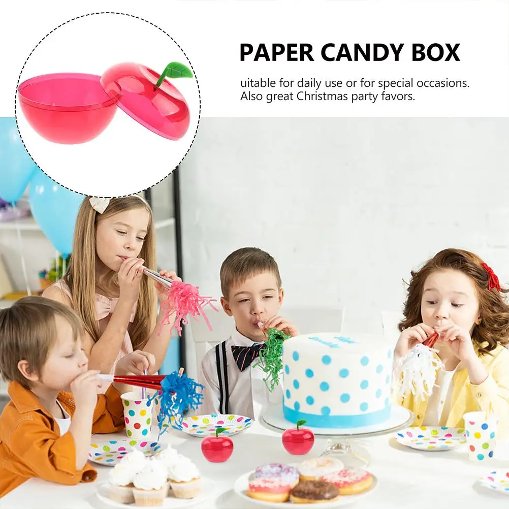 24 Pcs Cake Apple Candy Box Child Christmas Chocolate Favor Boxes Plastic Tree Apples
