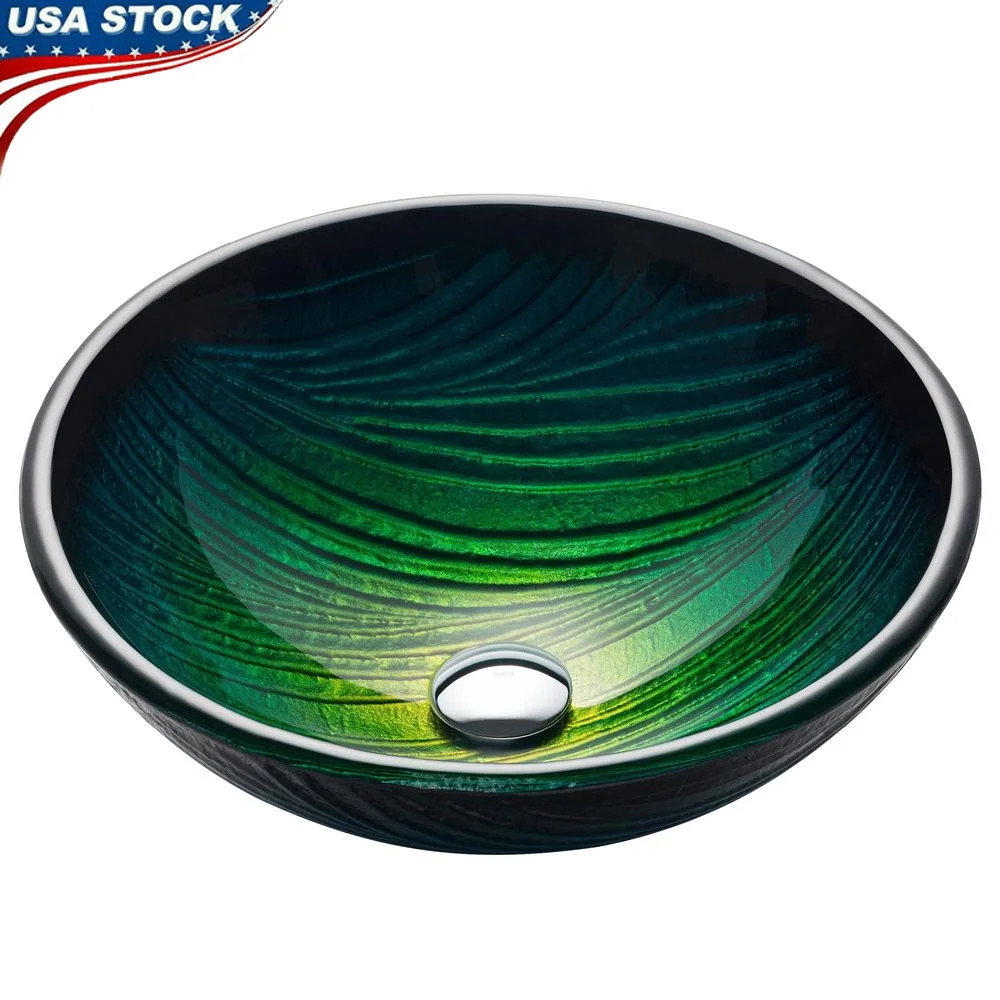 Round Glass Vessel Bathroom Sink 17