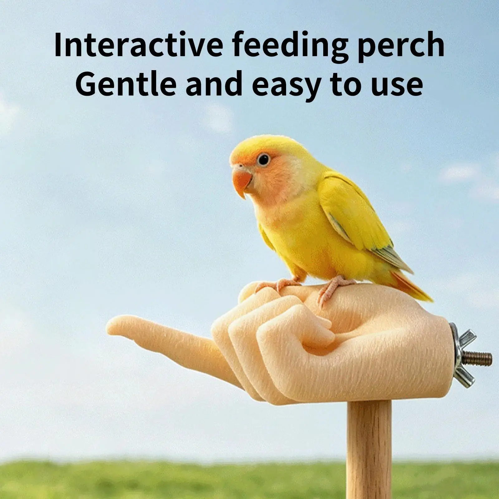 15x7cm Home Bird Perches for Cage Fun Hand Shape Interactive Pet Accessory Parrot Perch Stand  for Lovebird Conures Cockatiels