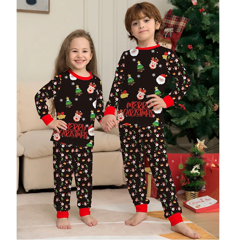 2024 Family Matching Christmas Pajamas Clothes Set Father Mother And Daughter Son Kids Matching Outfit Baby Girl Rompers Pyjamas