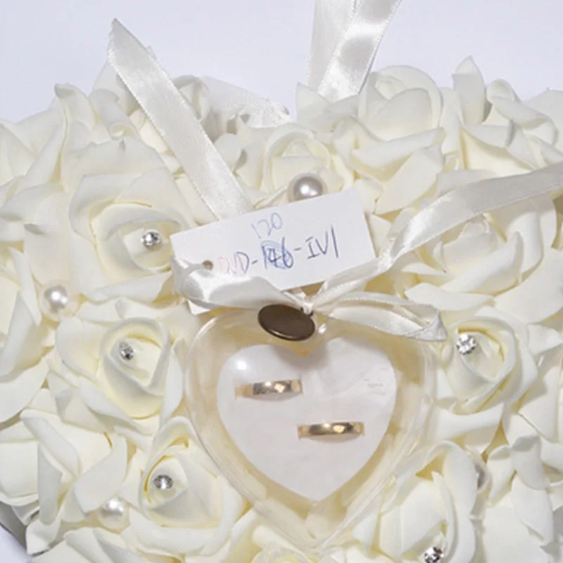 وسادة خاتم الزفاف الأوروبي ، محاكاة رغوة الورد ، لوازم العروس الرومانسية