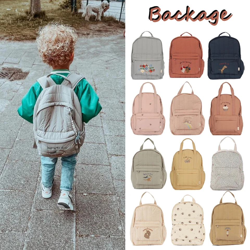 KS Brand Travel Children's School Bag Mommy Bag Kid Cherry Backpack Primary School Baby Waterproof Print Bags Boys Girls Kinderg