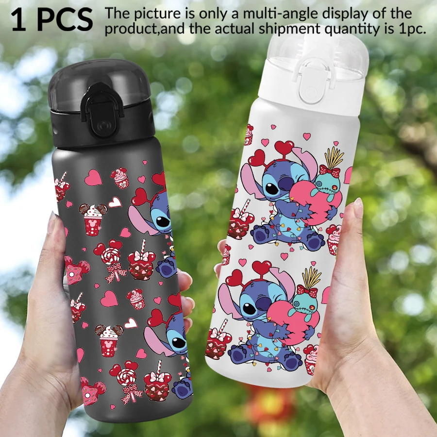 1Pc Disney  Stitch  Love  Pattern 26oz Plastic Water Bottle  Outdoor Sports Water Cup Birthday/Homecoming Gift