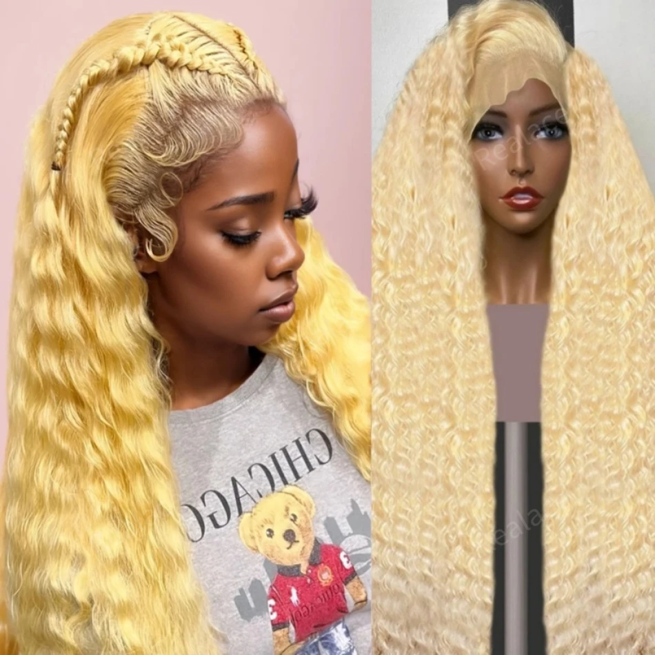 

Deep Wave 613 Honey Blonde 13x6 Transparent Front Human Hair Wigs 13x4 HD Lace Frontal Curly Wig 30 Inch Cheap Choice For Women