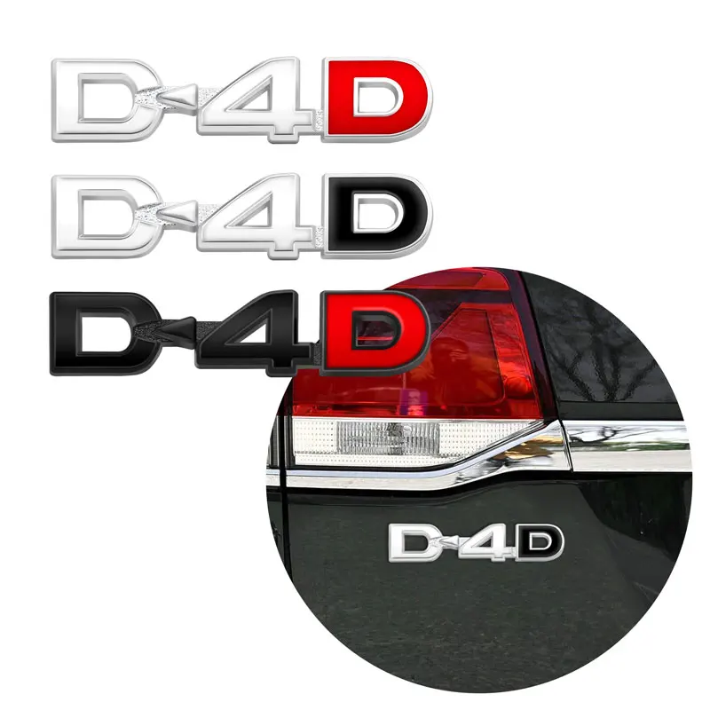 Car Metal Sticker D4D Logo Emblem For Toyota Prius Corolla Verso Prado Camry Highlander Yaris Car Side Sticker Rear Trunk Decor