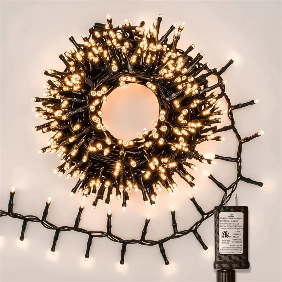 30M 1500 LED Firecrackers String Light Outdoor Cluster String Light Christmas Firecracker Garland Light For Tree Window Decor