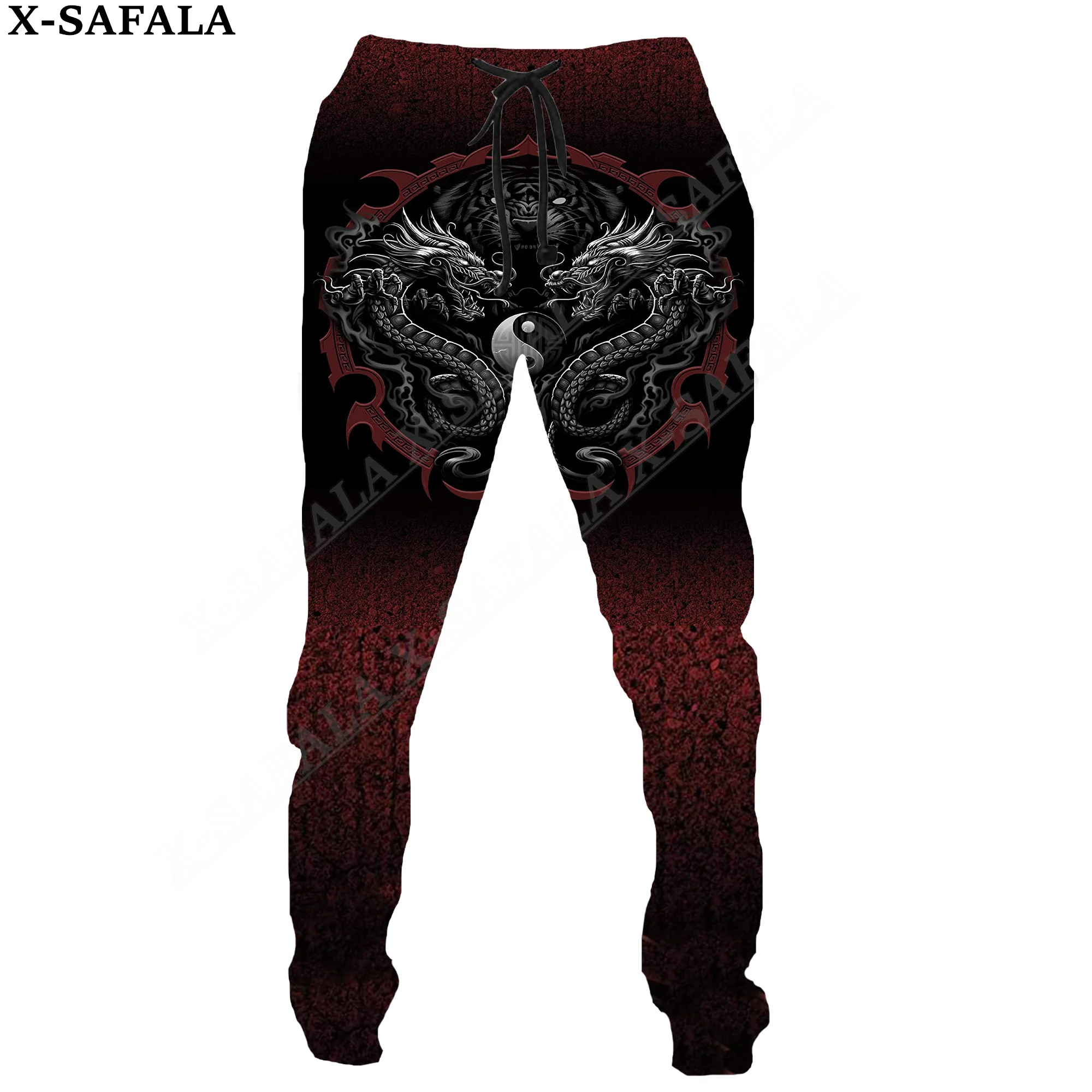 

Viking Tattoo Yin And Yang Dragon Tai Chi Print Trousers Men Sweatpants Casual Long Joggers Streetwear Autumn Sports Pants-1