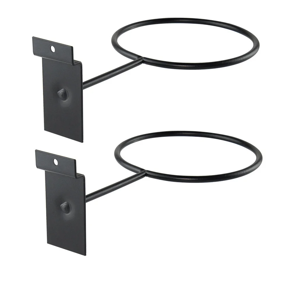 

2Pcs Wall Mounted Basketball Holder Black Square Tube Slots Basketball Soccer Ball Storage Rack Sports Organizer