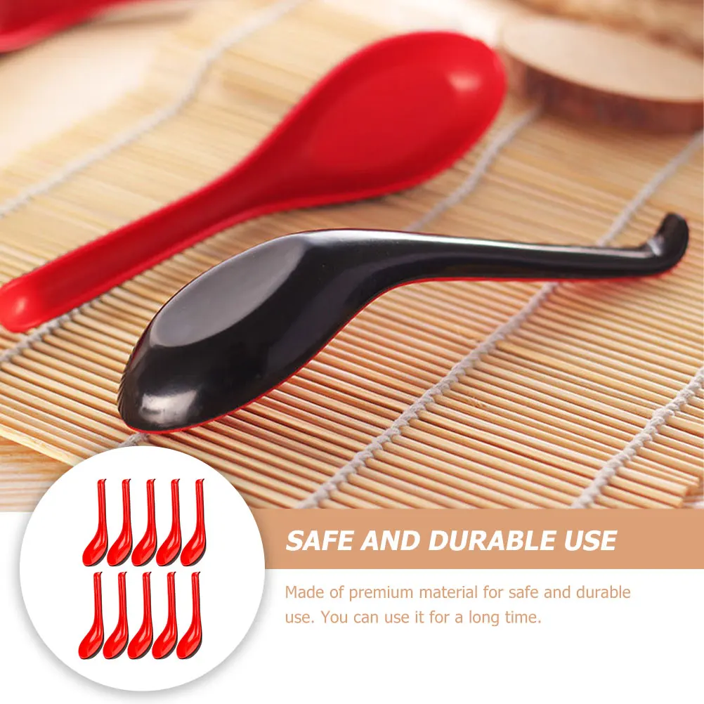 

10pcs Long Handle Soup Spoons Premium Lightweight Portable Picnic Humanized Handle Home Kitchen Flatware Housewarming