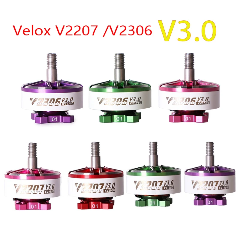 1Pcs T-Motor Velox V2207 /V2306 V3 1750KV 1950KV 2050KV 6S / 2550KV 4S Brushless Motor for FPV Freestyle Drones DIY Parts