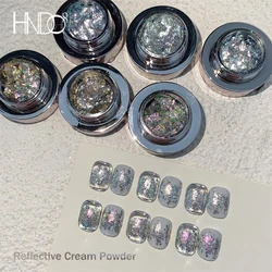 HNDO Holographic Cream Powder Reflective Paste Type Glitter for Nail Art Manicure Design Decorations Pigment LSW Series
