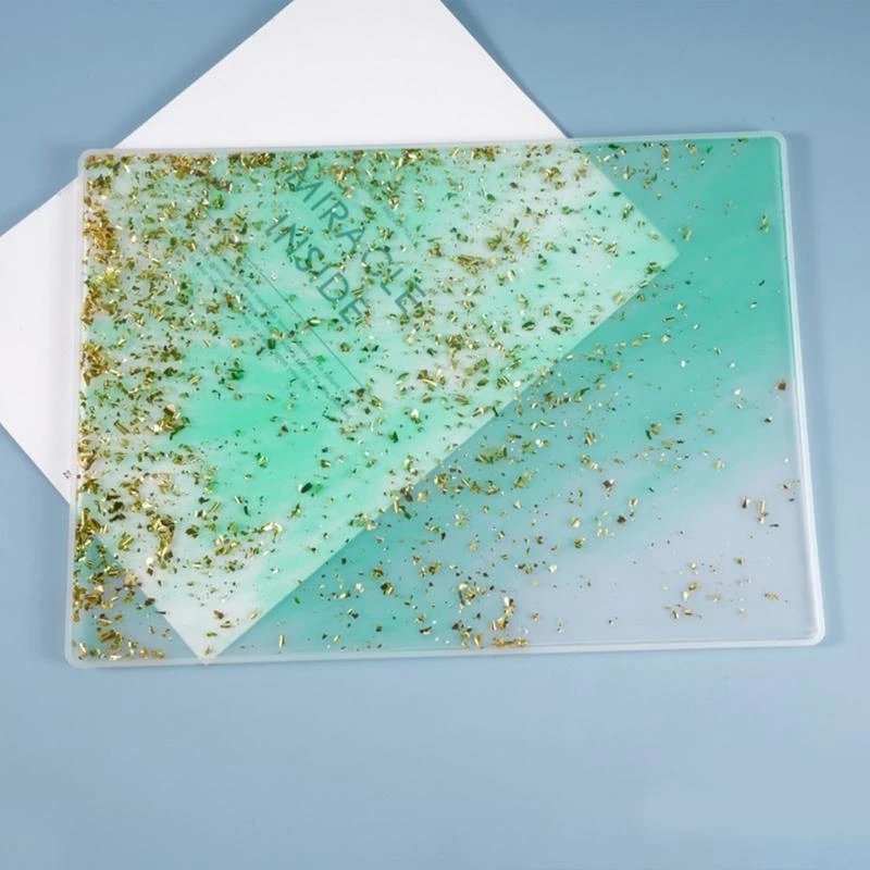 

91AC Epoxy Resin Casting Mold Writing Drawing Board Molds Rectangular Table Mat Casting Mold Silicone Mould Jewelry Tool